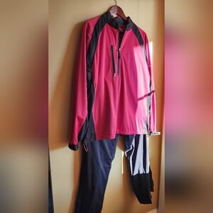 SUN MOUNTAIN Red and Black Rainflex Jacket And Pants